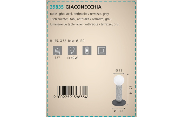 Настольная лампа GIACONECCHIA (39835), EGLO - Зображення 39835--.jpg
