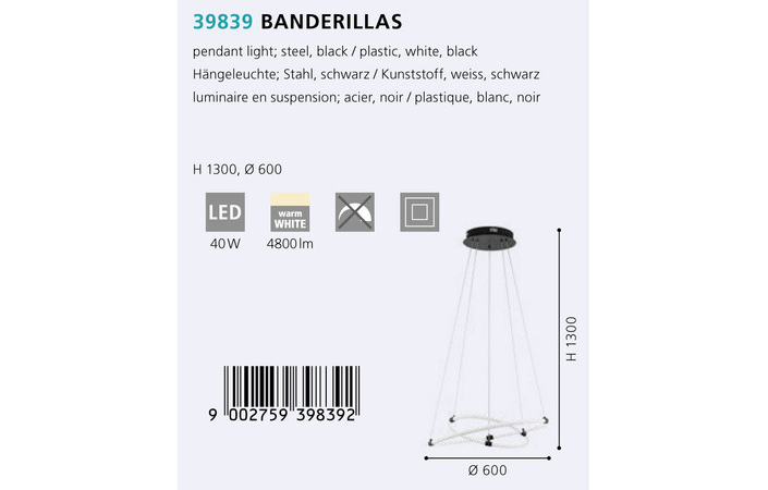 Люстра BANDERILLAS LED (39839), EGLO - Зображення 39839--.jpg