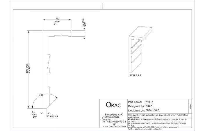 Карниз під підсвічування (CX216-2600), Orac Decor - Зображення 3ZWZKTR_CX216-2600--.jpg