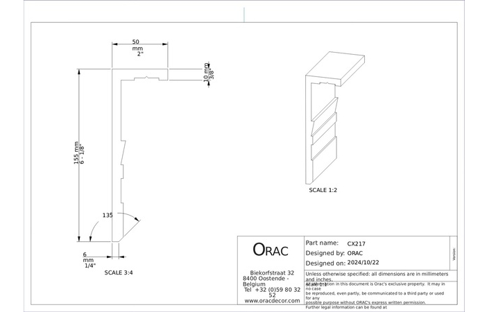 Карниз під підсвічування (CX217-2600), Orac Decor - Зображення 3ZWZKTR_CX217-2600--.jpg