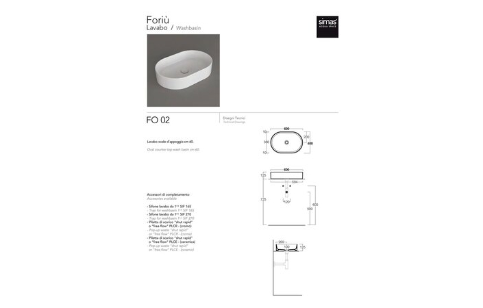 Умивальник 60 FORIU FO02 Glossy White SIMAS - Зображення 41386897-36ba2.jpg