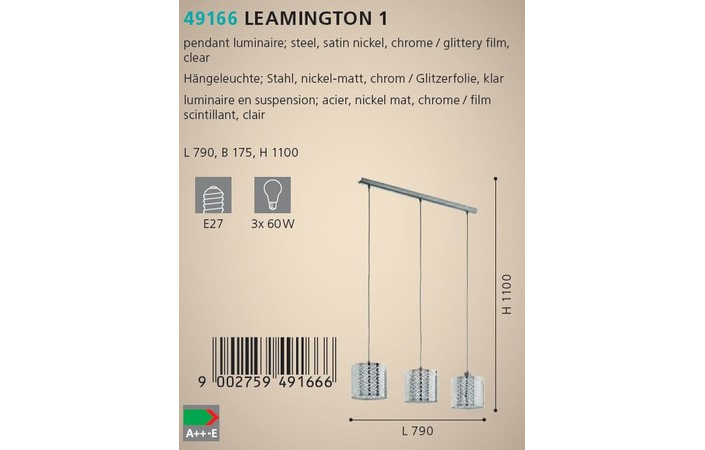 Люстра LEAMINGTON 1 (49166), EGLO - Зображення 49166--.jpg