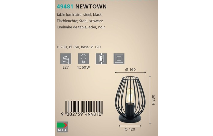 Настольная лампа NEWTOWN (49481), EGLO - Зображення 49481--.jpg