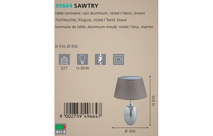 Настольная лампа SAWTRY (49664), EGLO - Зображення 49664--.jpg