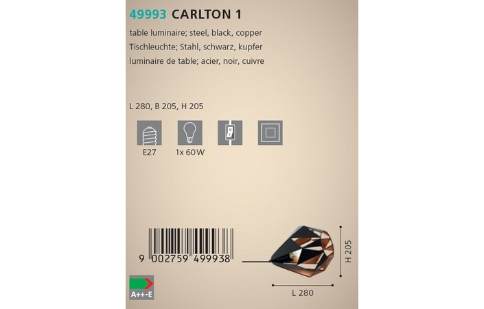 Настольная лампа CARLTON 1 (49993), EGLO - Зображення 49993--.jpg