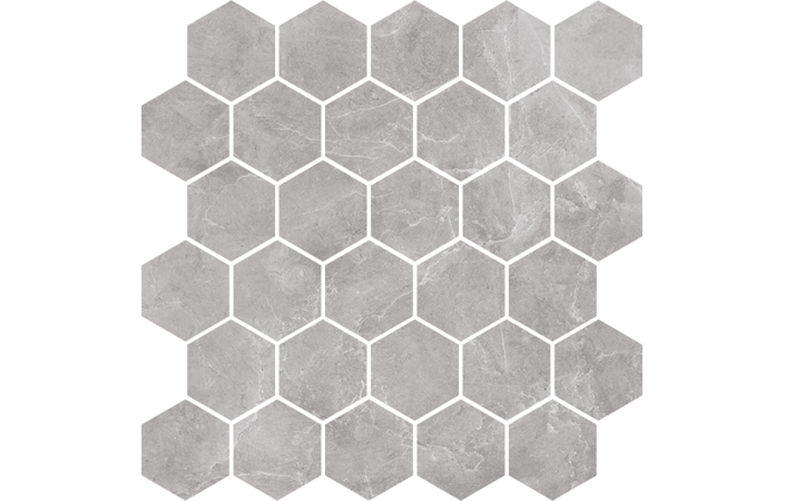 Мозаика Silver Grey Светло-серый Heksagon POL 270x270x8,5 Nowa Gala - Зображення 4cd3a-m-h-sy-12-270x270.png