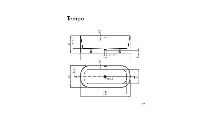 Ванна Tempo 170x75 White-Half SANYCCES - Зображення 52707273-ff4fb.jpg