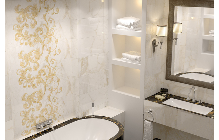 Декор Saint Laurent Decor №1 белый 300x600x9 Golden Tile - Зображення 60da7-bila2.jpg