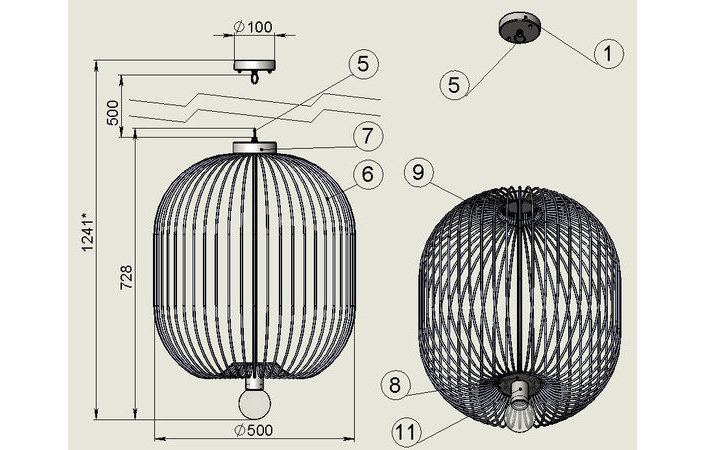 Люстра  Wire lamp (6300-1), Pikart  - Зображення 6300-1--.jpg