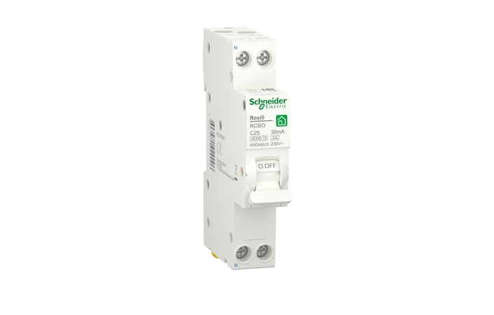 Диференційний автоматичний вимикач 6kA 1M 1P+N 25A C 30mA А RESI9 (R9D88625), Schneider Electric - Зображення 6803189-007c0.jpg