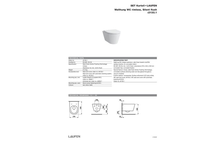 Унітаз підвісний Kartell by Laufen Rimless H8213317570001 White matt LAUFEN - Зображення 78500574-e3e33.jpg