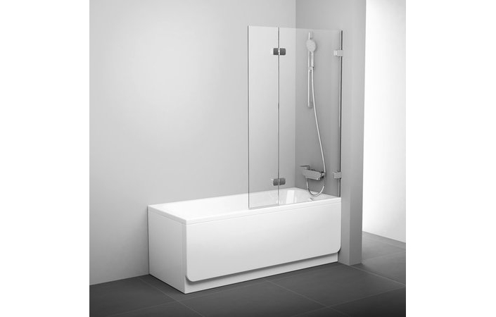 Шторка для ванни двохелементна BVS2-100 R Transparent, RAVAK - Зображення 7UPA0A00Z1.jpg