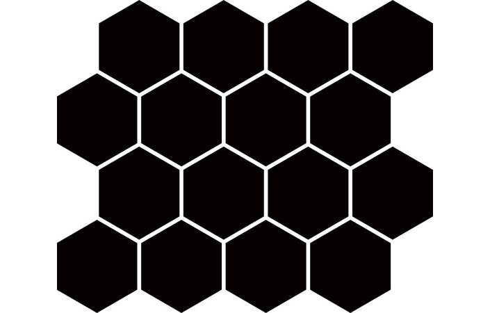 Мозаика Uniwersalne inserta szklane Nero Heksagon 258x280x8 Paradyz - Зображення 843b8-uniwersalna_mozaika_prasowana_nero_paradyz_hexagon_220x255.jpg