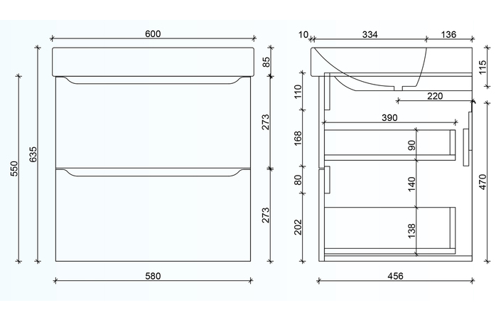 Шкафчик с умывальником 60 Smile Square White matt SM-60 ПБ+500.229.01.1 Air-Line - Зображення 99031155-e8226.jpg