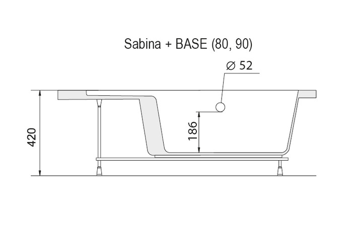 Панель душевого поддона SABINA 90, RAVAK - Зображення A914001020-2.jpg