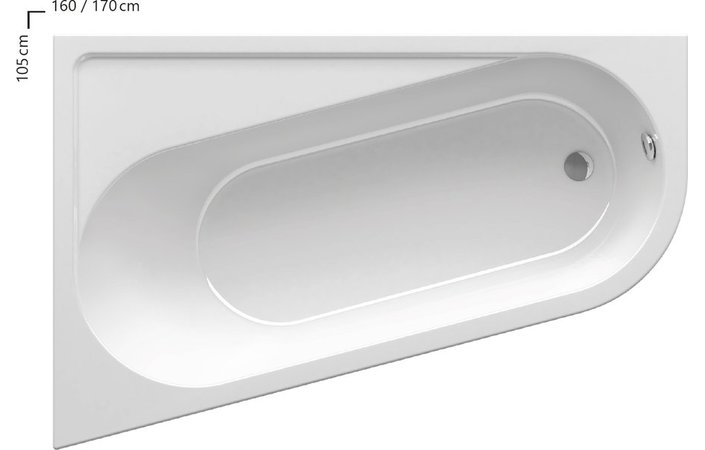 Ванна асиметрична ліва CHROME 170×105, RAVAK - Зображення CA51000000.jpg