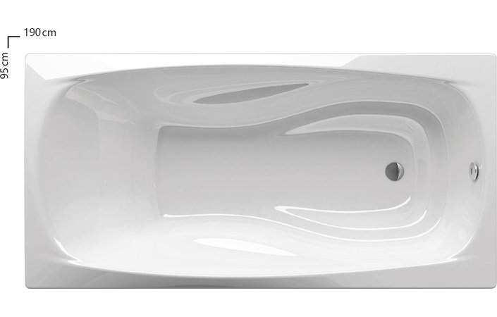 Ванна прямокутна XXL 190×95 N, RAVAK - Зображення CA91000000.jpg