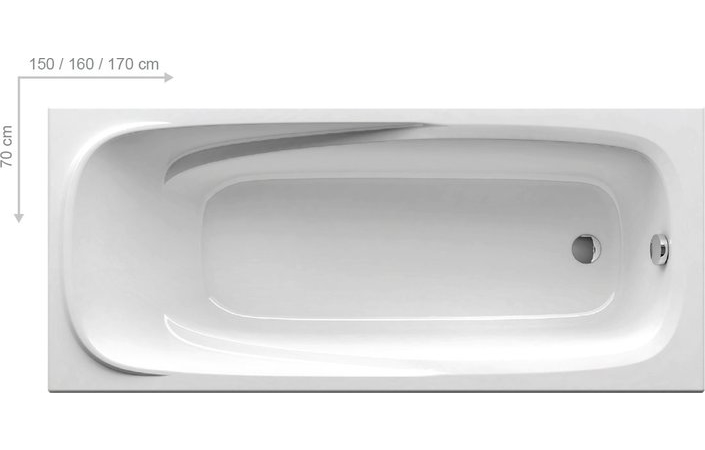 Ванна прямокутна VANDA II 160x70, RAVAK - Зображення 1