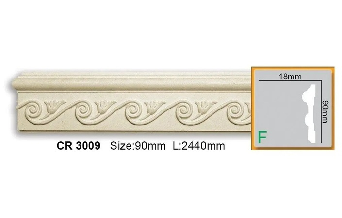 Молдинг з орнаментом поліуретановий Gaudi Decor (CR 3009 2.44м Flexi), ELITE DECOR - Зображення CR_3009_Flexi.jpg
