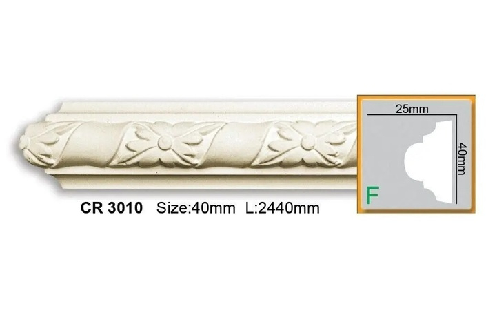 Молдинг з орнаментом поліуретановий Gaudi Decor (CR 3010 2.44м), ELITE DECOR - Зображення CR_3010.jpg