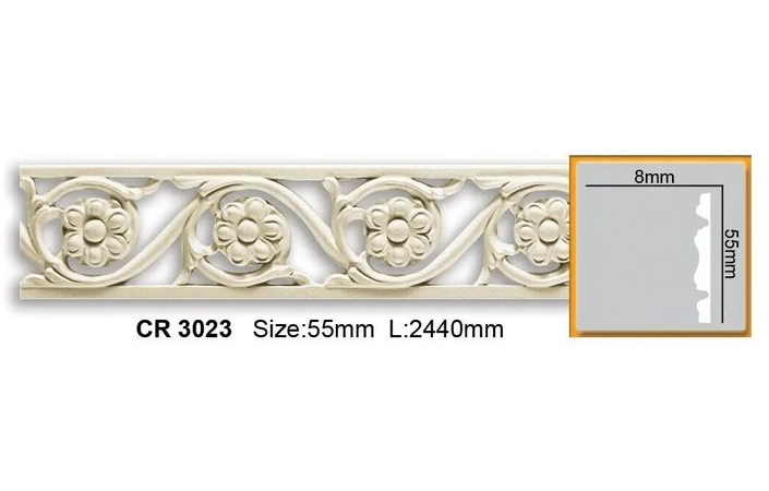 Молдинг з орнаментом поліуретановий Gaudi Decor (CR 3023 2.44м), ELITE DECOR - Зображення CR_3023.jpg