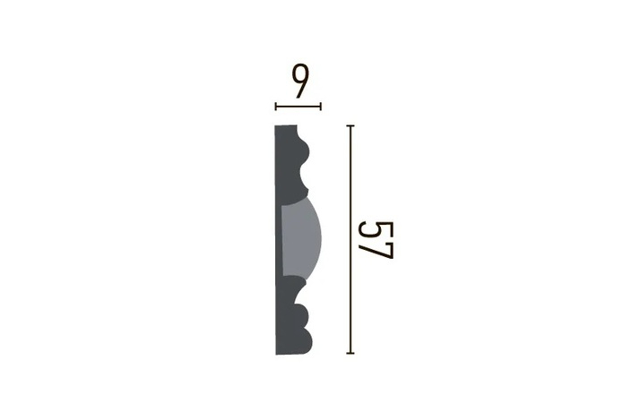 Молдинг с полиуретановым орнаментом Gaudi Decor (CR 3057 2.44м), ELITE DECOR - Зображення CR_3057-.jpg