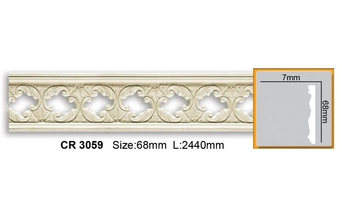 Молдинг с полиуретановым орнаментом Gaudi Decor (CR 3059 2.44м), ELITE DECOR - Зображення CR_3059.jpg