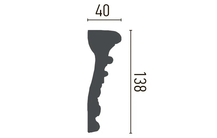 Молдинг с полиуретановым орнаментом Gaudi Decor (CR 608 2.44м), ELITE DECOR - Зображення CR_608-.jpg