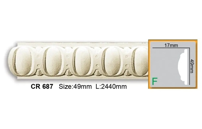 Молдинг з орнаментом поліуретановий Gaudi Decor (CR 687 2.44м Flexi), ELITE DECOR - Зображення CR_687_Flexi.jpg