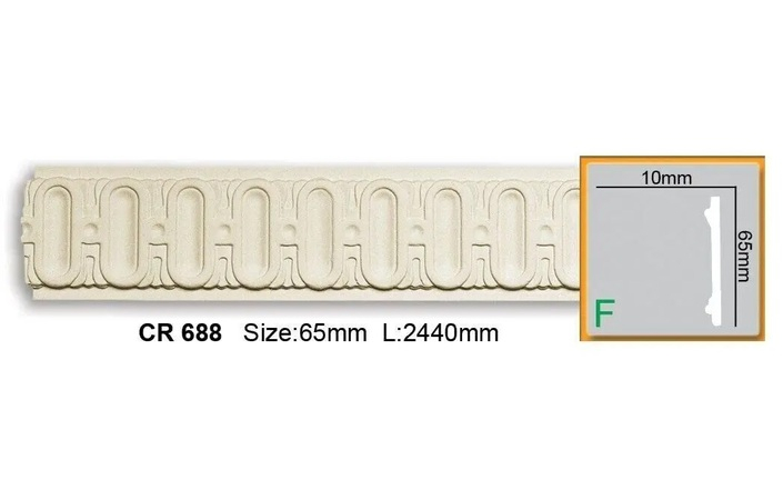 Молдинг с полиуретановым орнаментом Gaudi Decor (CR 688 2.44м), ELITE DECOR - Зображення CR_688.jpg