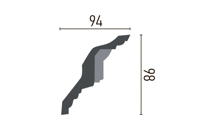 Карниз поліуретановий Gaudi Decor (C 1097), ELITE DECOR - Зображення C_1097-.jpg