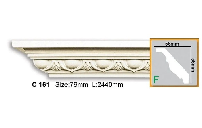 Карниз полиуретановый Gaudi Decor (C 161 Flexi), ELITE DECOR - Зображення C_161_Flexi.jpg