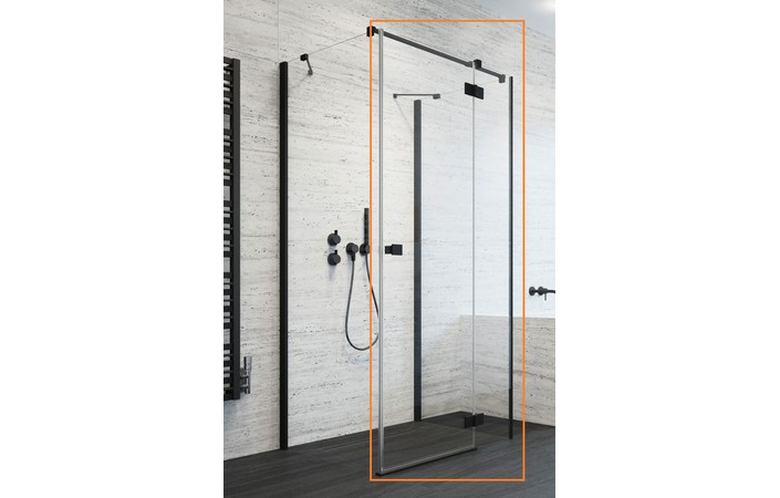 Душові двері Essenza New Black KDJ+S 110 праві, RADAWAY - Зображення Essenza_KDJ_S_Black_R.jpg