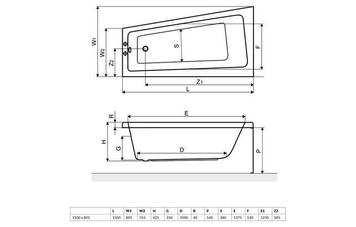 Панель для ванны фронтальная правая EVIA 150, RADAWAY - Зображення Evia--.jpg