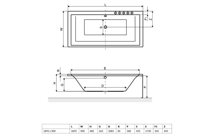 Панель для ванны боковая 90, RADAWAY - Зображення ITEA--.jpg