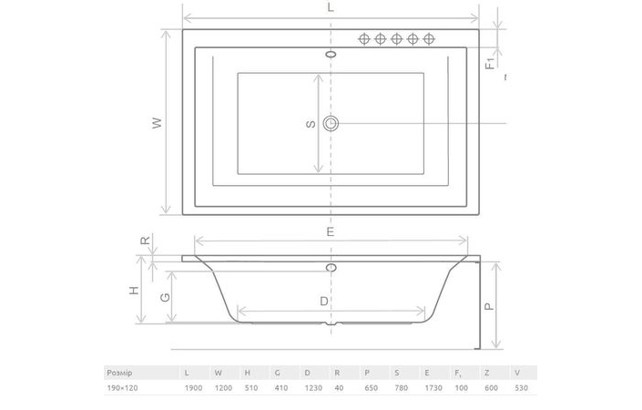 Панель до ванни фронтальна ITEA Lux 190х65, RADAWAY - Зображення Itea-lux--.jpg