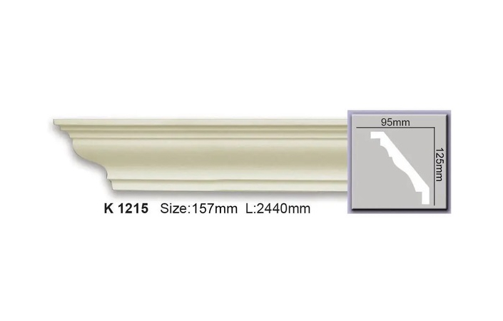 Карниз поліуретановий Harmony (K 1215 2.44м Flexi), ELITE DECOR - Зображення K_1215_Flexi.jpg
