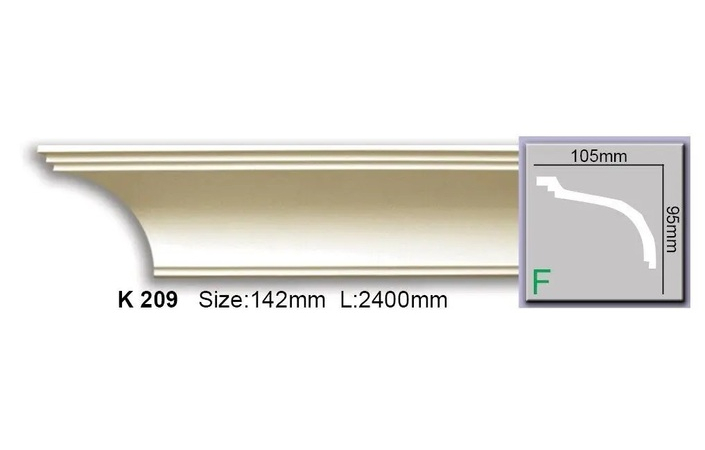 Карниз поліуретановий Harmony (K 209 2.44м Flexi), ELITE DECOR - Зображення K_209_Flexi.jpg