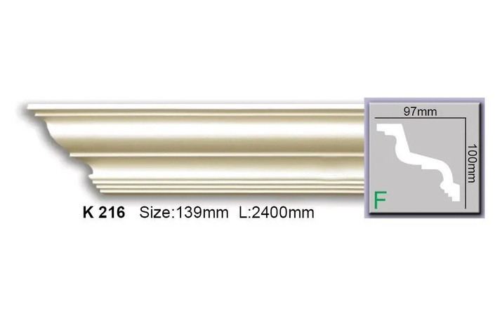 Карниз поліуретановий Harmony (K 216 2.44м Flexi), ELITE DECOR - Зображення K_216_Flexi.jpg