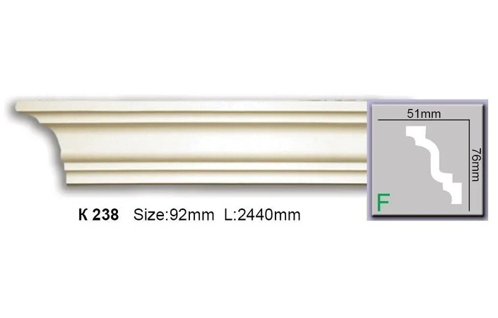 Карниз поліуретановий Harmony (K 238 2.44м Flexi), ELITE DECOR - Зображення K_238_Flexi.jpg