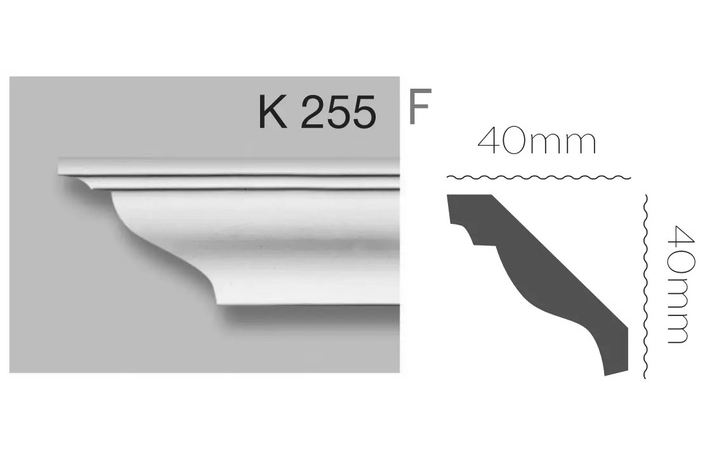 Карниз поліуретановий Harmony (K 255 2.44м), ELITE DECOR - Зображення K_255.jpg