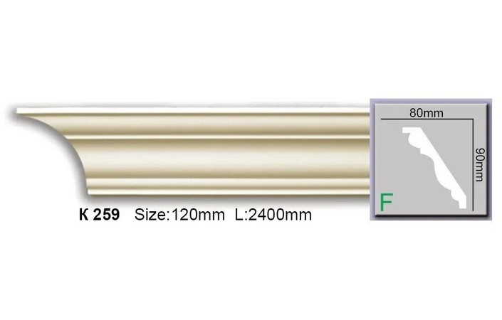 Карниз поліуретановий Harmony (K 259 2.44м Flexi), ELITE DECOR - Зображення K_259_Flexi.jpg