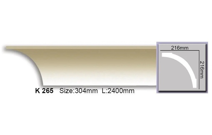 Карниз поліуретановий Harmony (K 265 2.44м Flexi), ELITE DECOR - Зображення K_265_Flexi.jpg