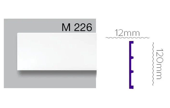 Плинтус полиуретановый Harmony (M 226 Flexi), ELITE DECOR - Зображення M_226_Flexi.jpg