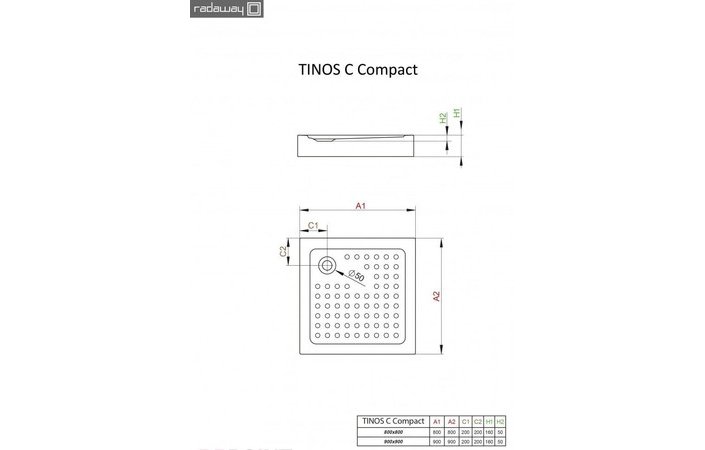 Душевой поддон Tinos C Compact 90x90 RADAWAY - Зображення Tinos_C--.jpg