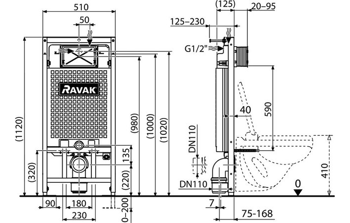 Інсталяція для унітаза G II-1120 (X01703), RAVAK - Зображення X01703-2.jpg