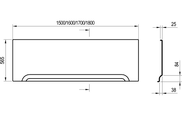 Панель до ванни фронтальна A CLASSIC U 170 ST, RAVAK - Зображення XAU0000006-2.jpg