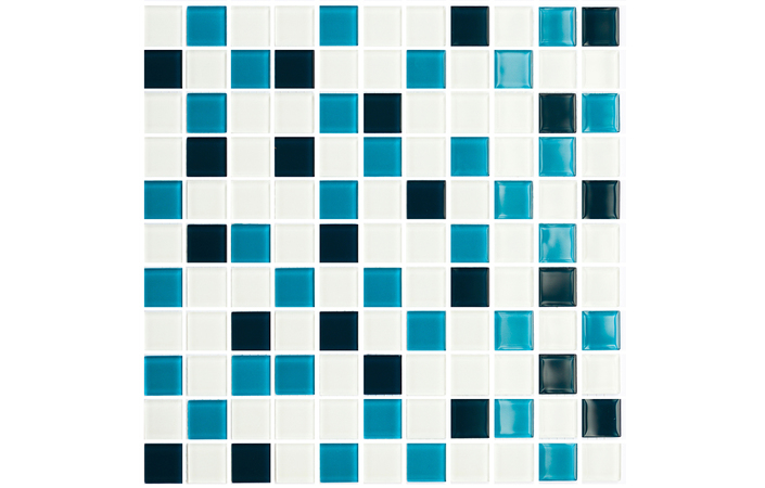 Мозаїка GM 4021 C3 Cerulean D-Cerulean M-White 300x300x4 Котто Кераміка - Зображення 1