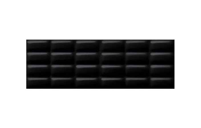 Плитка стінова Pret-a-Porter Black Glossy Pillow Structure 250×750x10 Opoczno - Зображення e147f-opoczno-black-glossy-pillow-structure-25x75.jpg