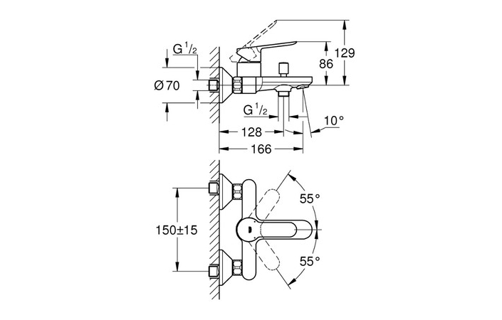 Змішувач для ванни BauEdge (23605000),Grohe - Зображення eeed5-045430.jpg